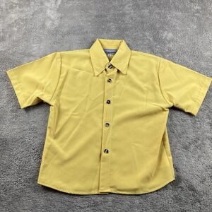 Lavana USA Shirt Buttons Womens 8 Yellow Short Sleeve